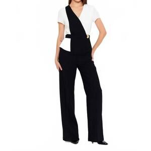 NEW AKALIA estelle jumpsuit in black white